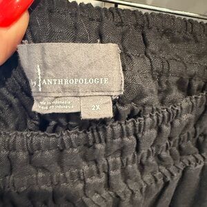 Anthropologie Charcoal Smocked pants
